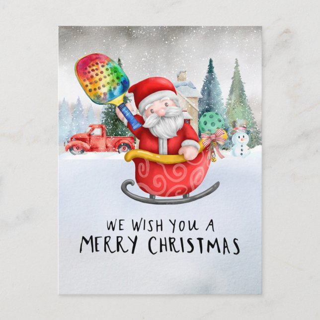 Pickleball Weihnachten Thema mit dem Weihnachtsman (Vorderseite)