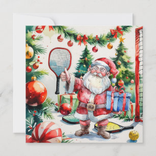 Pickleball Weihnachten Thema mit dem Weihnachtsman