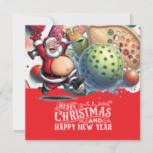 Pickleball Weihnachten Thema mit dem Weihnachtsman