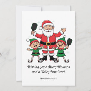 Pickleball-Weihnachts-Santa-Elf, Ihr benutzerdefin Feiertagskarte