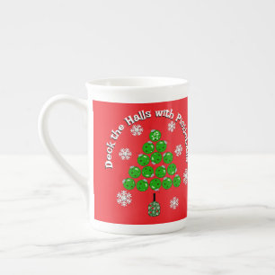 Pickleball-Weihnachtsbaum-Deck-the-Halls-Party Prozellantasse