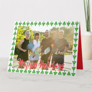 Pickleball-Weihnachtsbaum Frohe Feiertage Foto Karte