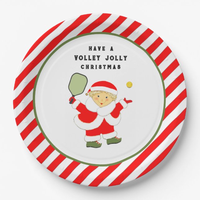 Pickleball Weihnachtsfeier Pappteller (Vorderseite)