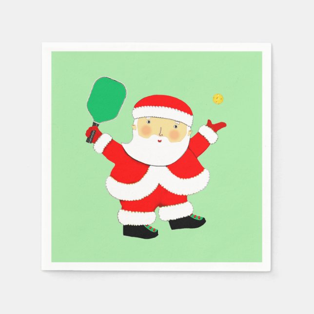 Pickleball Weihnachtsfeier Serviette (Vorderseite)