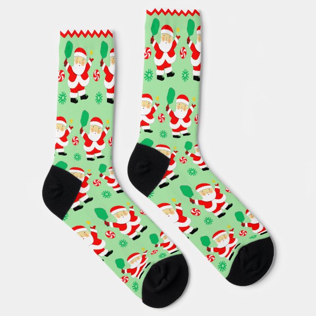 Pickleball Weihnachtsfeiertag Socken (Rechts)