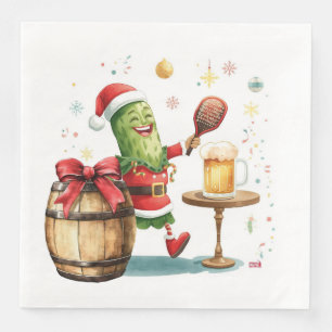 Pickleball Weihnachtsfest mit Bier Serviette