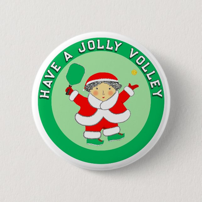 Pickleball Weihnachtsgeschenk-Button Button (Vorderseite)