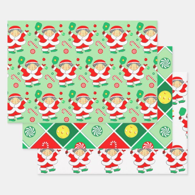 Pickleball Weihnachtsgeschenk Wrapping Paper Geschenkpapier Set (Set)