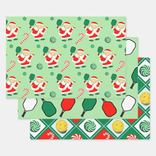 Pickleball Weihnachtsgeschenk Wrapping Paper Geschenkpapier Set (Set)