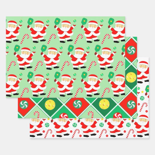Pickleball Weihnachtsgeschenk Wrapping Paper Geschenkpapier Set (Set)