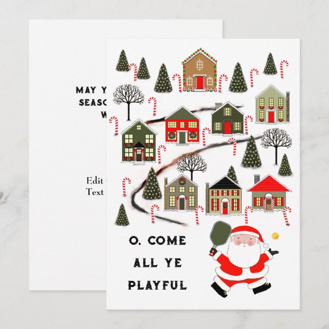 Pickleball Weihnachtskarten Feiertagskarte (Vorne/Hinten)