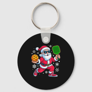 Pickleball-Weihnachtsmann-Enthusiasten Weihnachtss Schlüsselanhänger