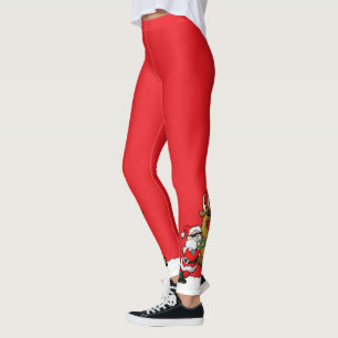 Pickleball Weihnachtsmann und Rentiere Weihnachten Leggings