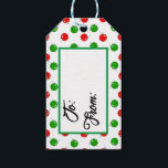 Pickleball Weihnachtsschmuck Red Green auf White Geschenkanhänger<br><div class="desc">Rot und grün pickleball Ball Weihnachtsschmuck Design auf einem Geschenkpacktag. Auch macht einen niedlichen Weihnachtsbaumrock,  Strümpfe und Dekorationen für den Pickleball Liebhaber. Farbenfrohe,  pickleball-thematische Geschenkpackung für Ihre pickleball liebende Mutter,  Vater,  Onkel,  Tante,  Bruder,  Schwester,  Nachbarin,  Opa,  Großmutter,  Ehemann,  Ehefrau,  Freund oder Arbeitskollege,  die nicht aufhören,  über Pickleball zu reden.</div>