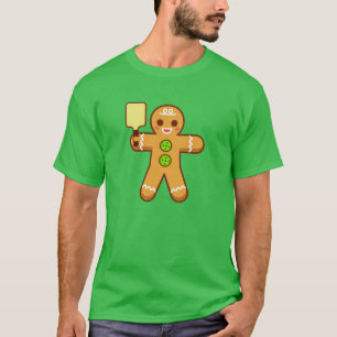 Pickleball WeihnachtsT - Shirt - Gingerbreadman