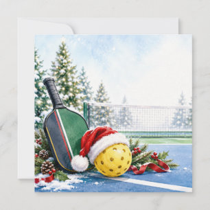 Pickleball Weihnachtsthema Feiertagskarte