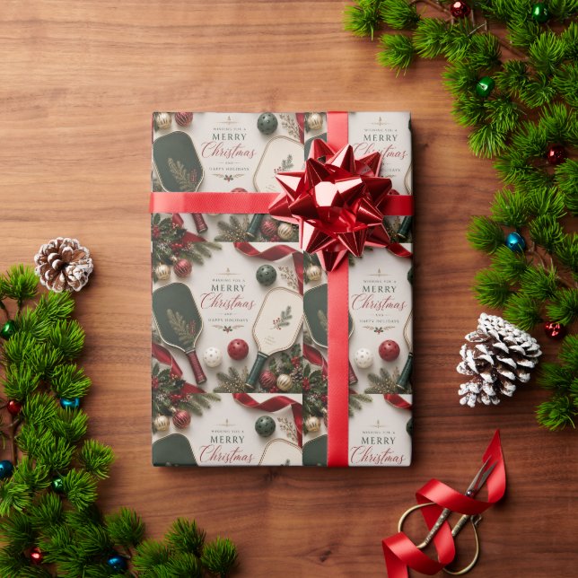 Pickleball Weihnachtsthema Geschenkpapier (Feiertagsgeschenk)