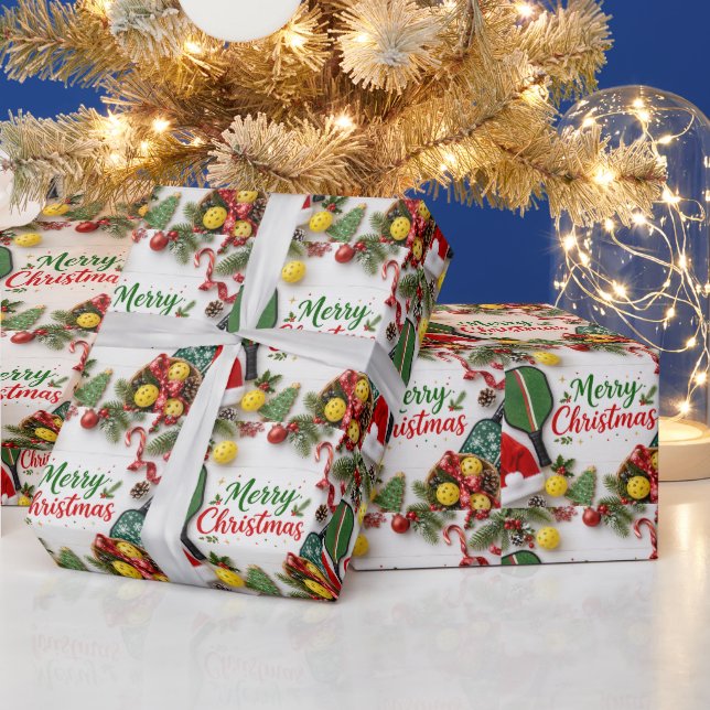 Pickleball Weihnachtsthema Geschenkpapier (Feiertage)