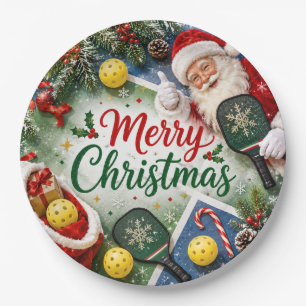 Pickleball Weihnachtsthema Pappteller