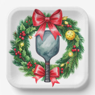 Pickleball Weihnachtsthema Pappteller