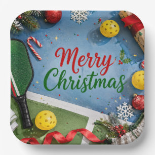 Pickleball Weihnachtsthema Pappteller