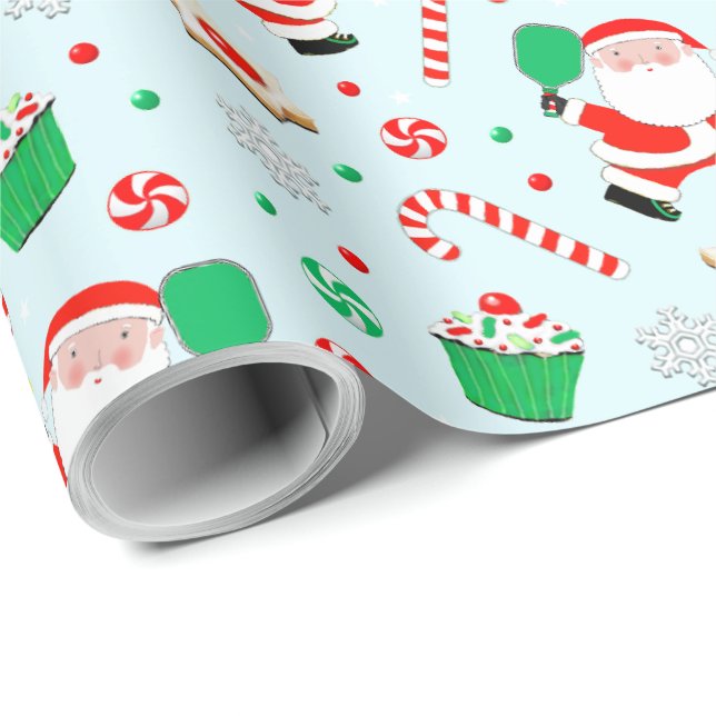 Pickleball Weihnachtswrapping Paper Geschenkpapier (Rolleneckpunkt)