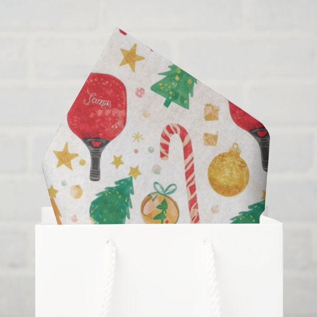 Pickleball Weihnachtszettel Seidenpapier (Geschenktüte)