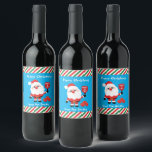 Pickleball 🎅 weinetikett<br><div class="desc">Niedliches Pickleball 🎅 Santa Wine Label mit anpassbaren Texten. Gut als Geschenk für Ihre Pickleball-Freunde.</div>