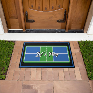 Pickleball Welcome Mat Blue Green Personalized Fußmatte