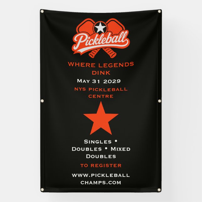 Pickleball-Wettbewerbsturnier Banner (Vertikal)
