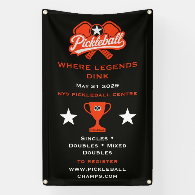 Pickleball-Wettbewerbsturnier Banner (Vertikal)