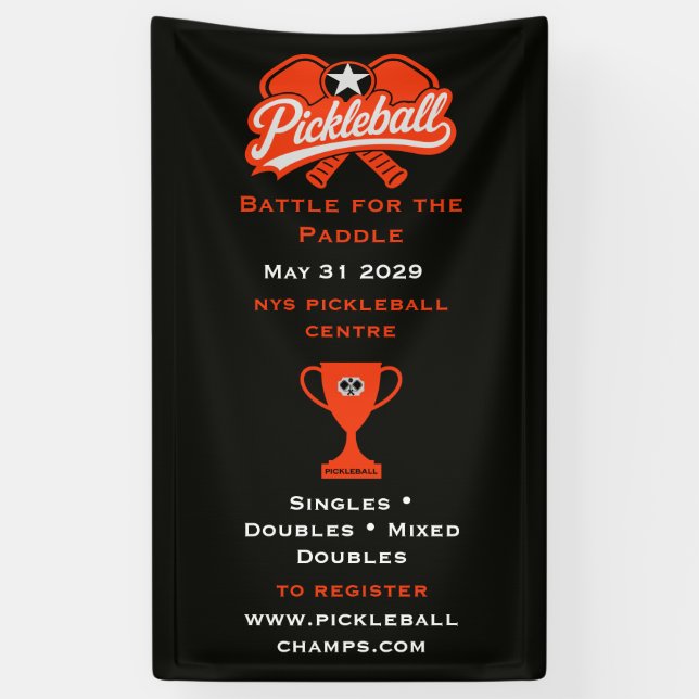 Pickleball-Wettbewerbsturnier Banner (Vertikal)