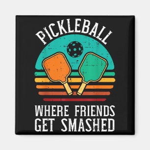 Pickleball, wo Freunde Pickle Ball zerschmettern Magnet