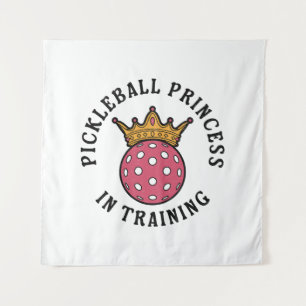 Pickleball Women Funny Wandteppich