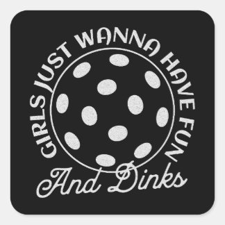 Pickleball Women Funny Zitat Quadratischer Aufkleber