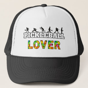 Pickleball Word Male Silhouetten Lover Ball Truckerkappe