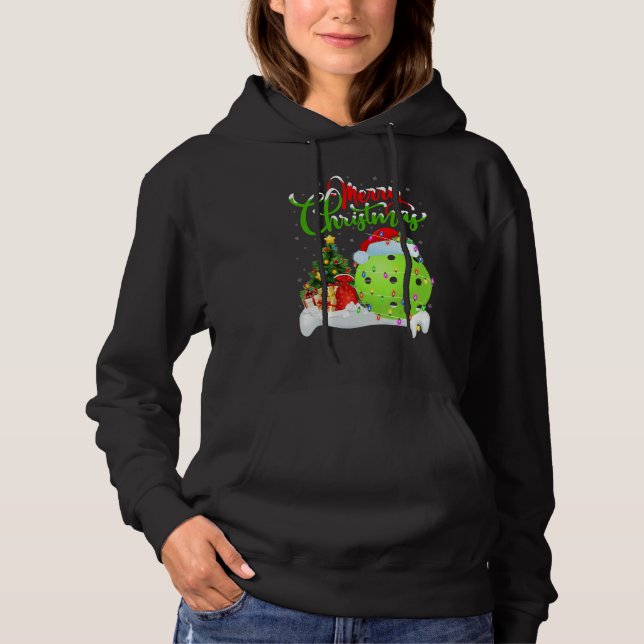 Pickleball   Xmas Decorations Santa Pickleball Chr Hoodie (Vorderseite)
