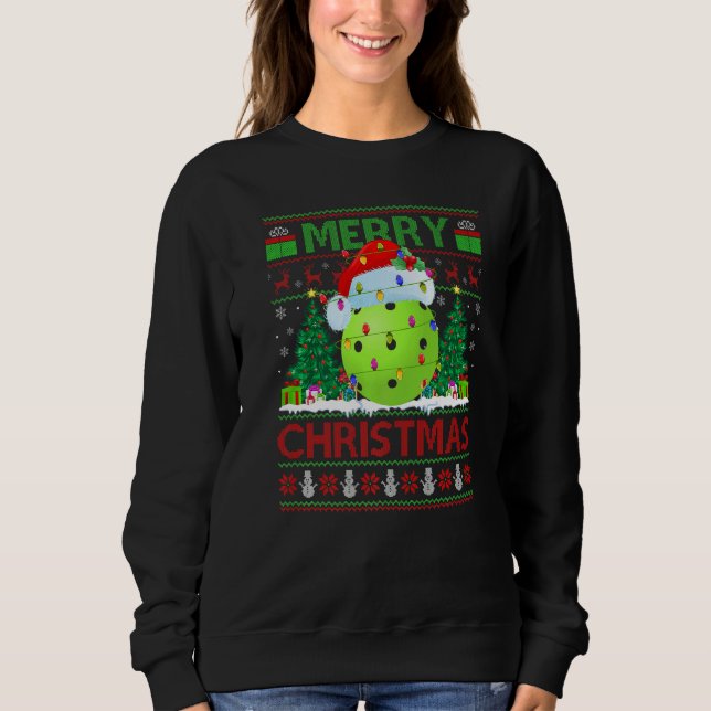 Pickleball  Xmas Tree Ugly Santa Pickleball Christ Sweatshirt (Vorderseite)