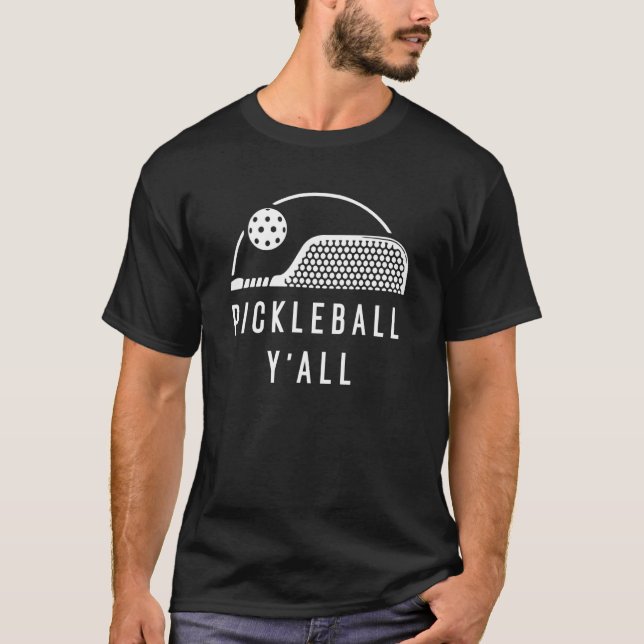 PICKLEBALL Y'ALL Funny Paddle Ball Pickle Meme T-Shirt (Vorderseite)