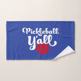 Pickleball Y'all Funny Red White Blue Handtuch