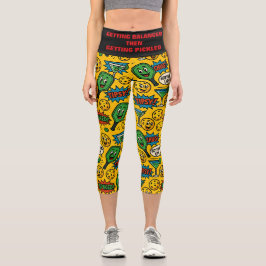 Pickleball Yoga Balanced & Pickled Capri Leggings