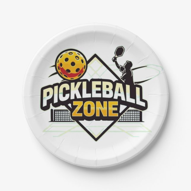Pickleball Zone - Perfekt für leidenschaftliche Sp Pappteller (Vorderseite)