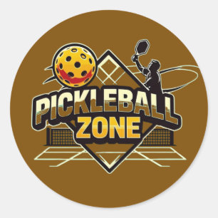 Pickleball Zone - Perfekt für leidenschaftliche Sp Runder Aufkleber