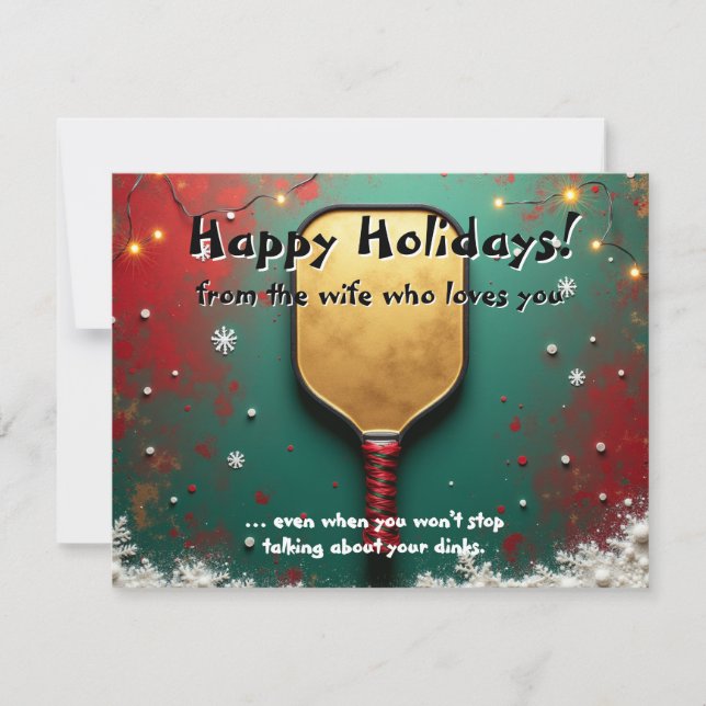 Pickleball🎅Dinkmas Hingabe Feiertagskarte (Vorderseite)