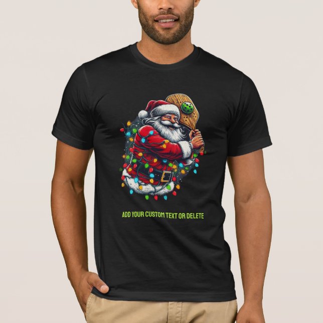 Pickleballer Santa Decoration Pickleball Spieler T-Shirt (Vorderseite)