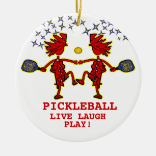 Pickleballl Live Laugh Keramik Ornament