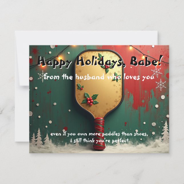 Pickleball🎅Paddles Vor Geschenken Feiertagskarte (Vorderseite)