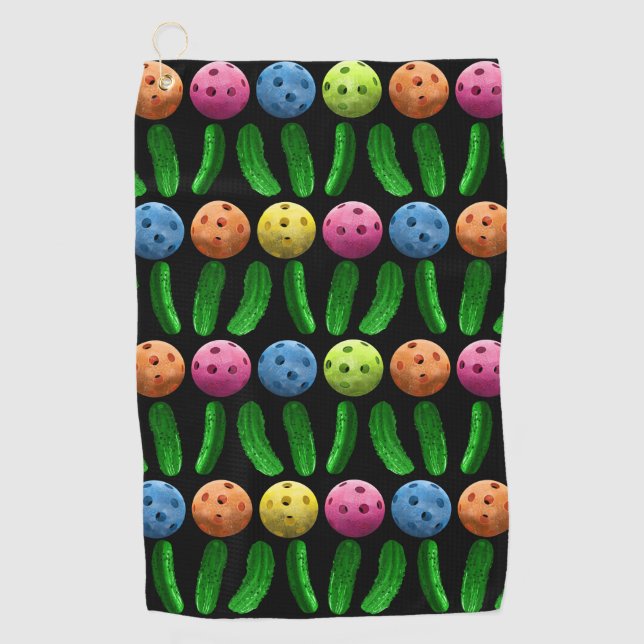 Pickleballs und Pickles Golfhandtuch (Vorderseite)