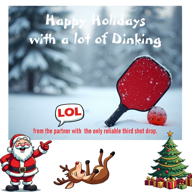 Pickleball🎅Third Shot Drop & Holiday Pop Feiertagskarte (Pickleball🎅Third Shot Drop & Holiday Pop)
