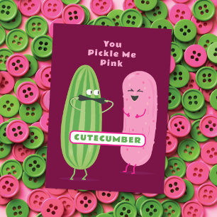 Pickled Pink Valentinskarte für Kinder mit süßem Mitteilungskarte